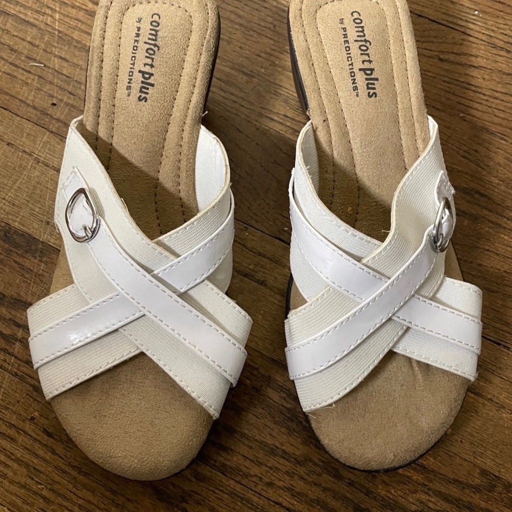 Comfort Plus By Predictions Sandals Shoes White Size 6